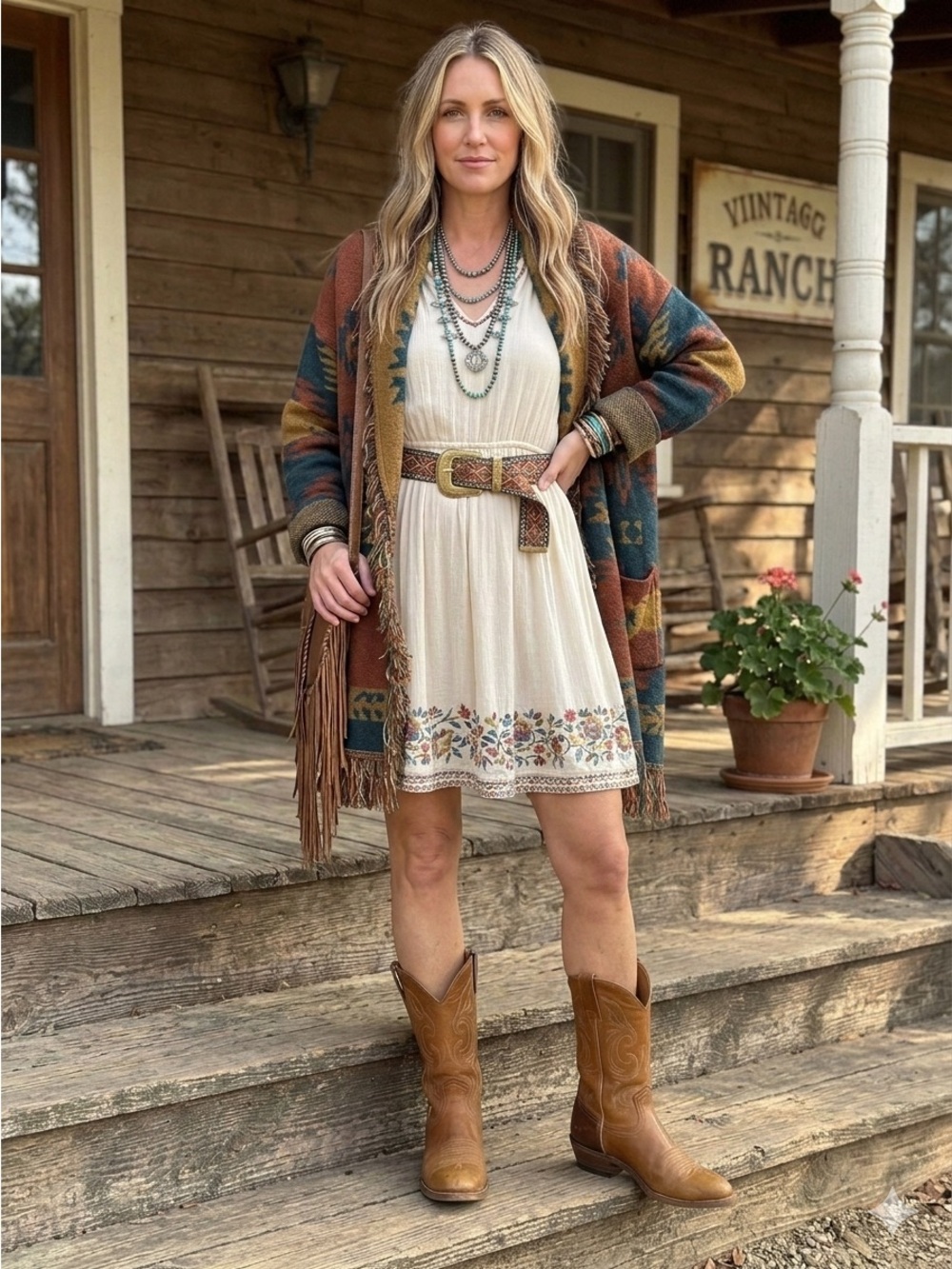 Vintage Dingo Cowboy Boots Women’s 7.5 N Cognac Tan Leather Scroll Stitch USA